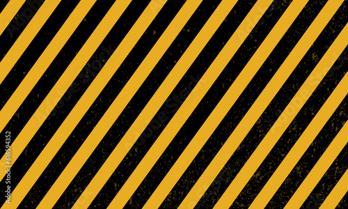 Foto Vector grunge texture warning frame yellow and black diagonal stripes