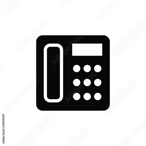 Landline phone device vector icon
