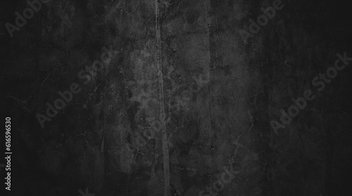 Obraz na plátně Black wall background of natural paintbrush stroke textured cement or stone old