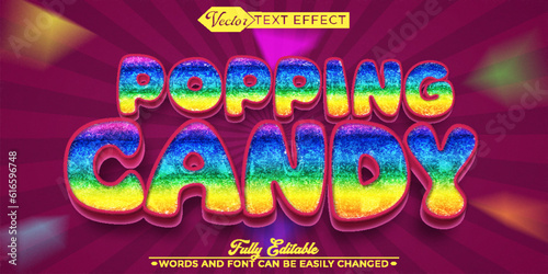 Colorful Popping Candy Vector Editable Text Effect Template
