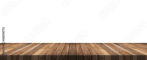 Wood table isolated on transparent background for montage product display. png file
