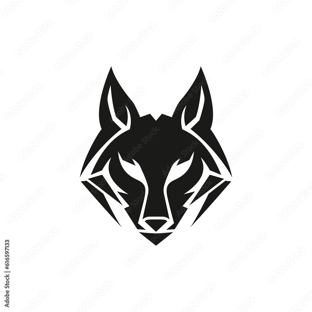 simple black outline wolf wild animal adventure gaming logo vector illustration template design simple black outline wolf wild animal adventure gaming logo vector illustration template design