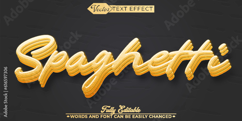 Spaghetti Pasta Vector Editable Text Effect Template