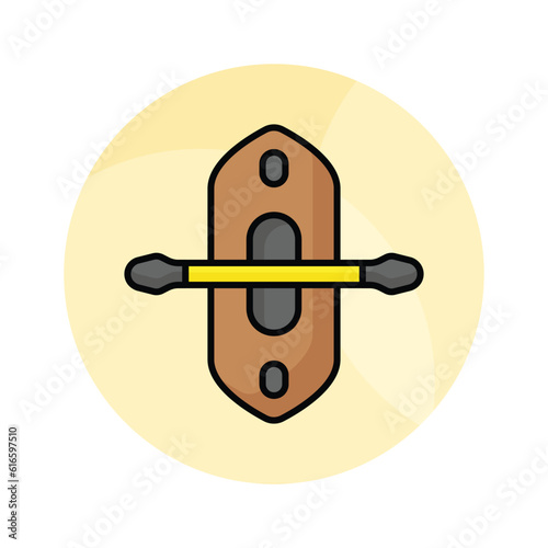 Boat with paddle denoting concept icon of kayak in modern style, ready to use vector