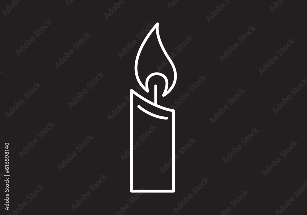 Candle icon, simple candel icon for logo design. Candle icon, simple candel icon for logo design.