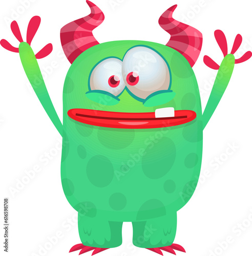 Happy cartoon monster vector illustration