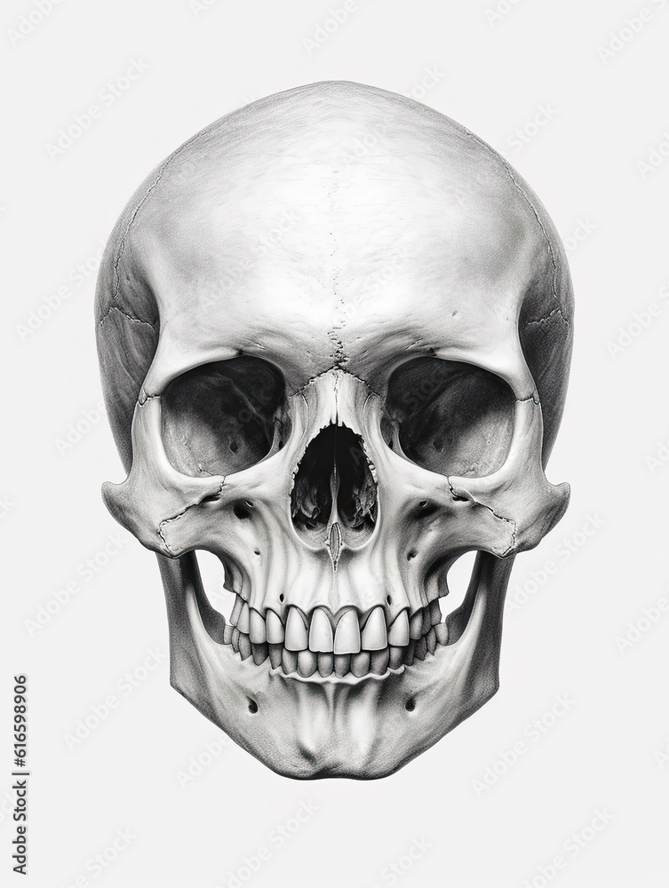 Realistic Skull, Logo, Wall Art, Bones, Halloween. Generative AI Realistic Skull, Logo, Wall Art, Bones, Halloween. Generative AI