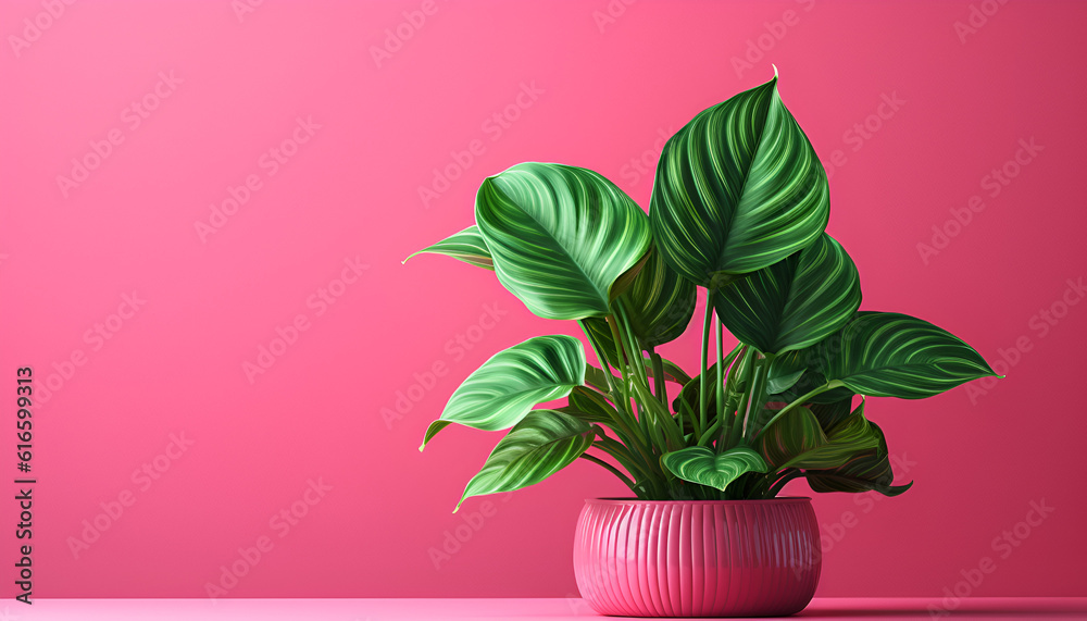 plant in a pot pink background plant in a pot pink background