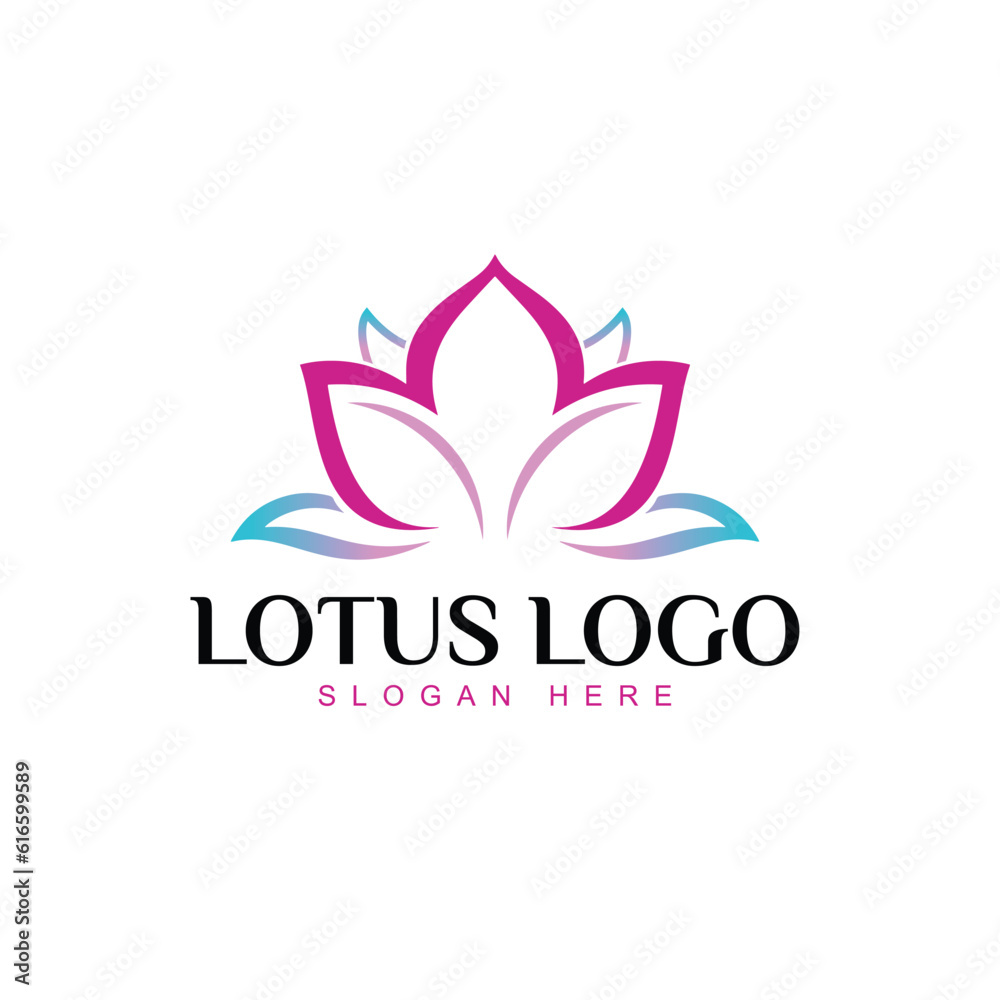 Pasteul pink lotus logo on white background, 
