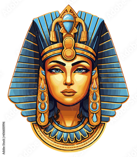Egyptian Nefertiti mask isolated on white