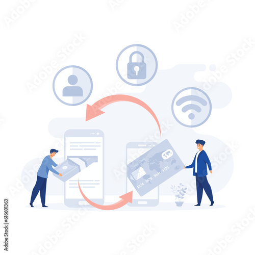money transfer, flat modern vector illustration