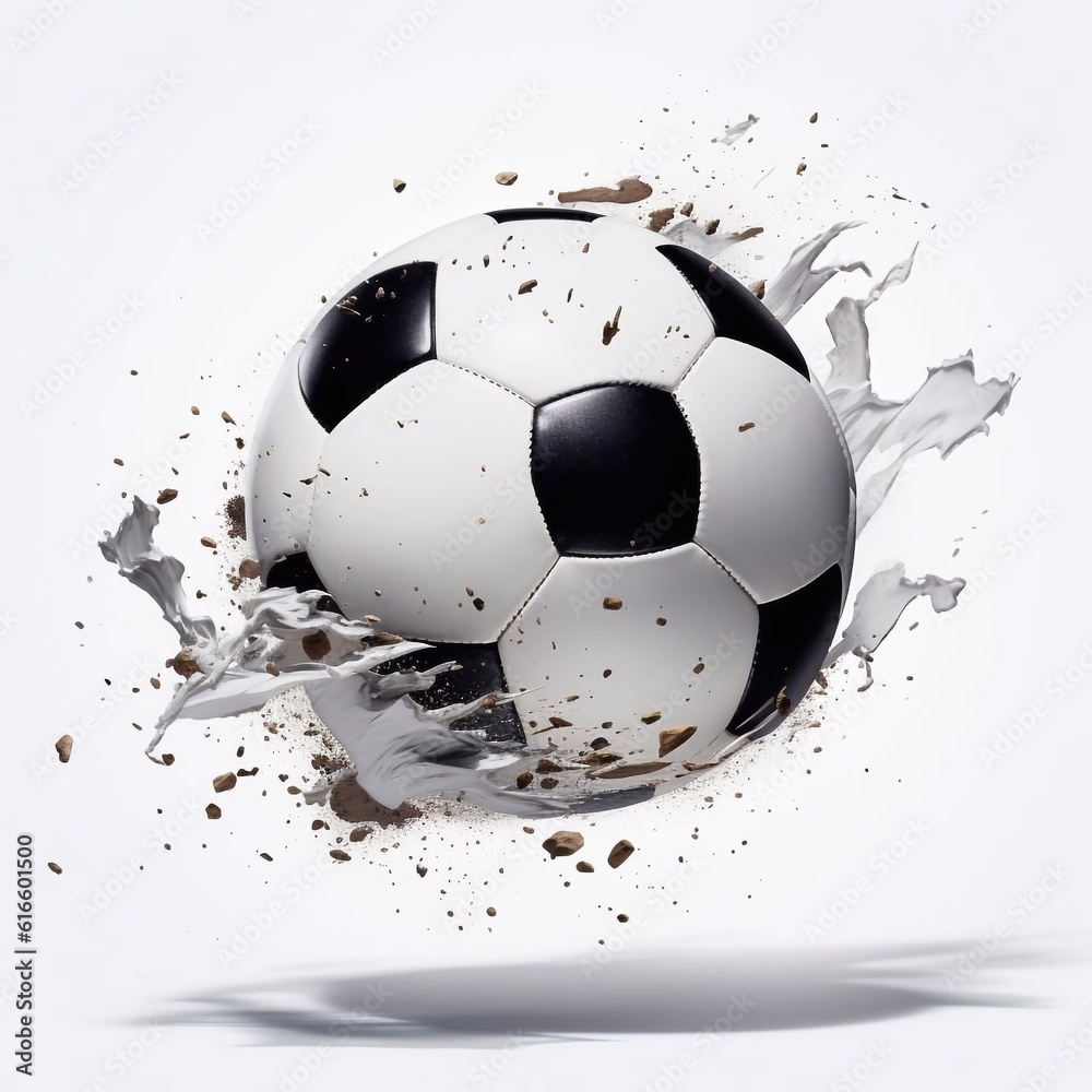 soccer ball isolated on the white background generative AI 
