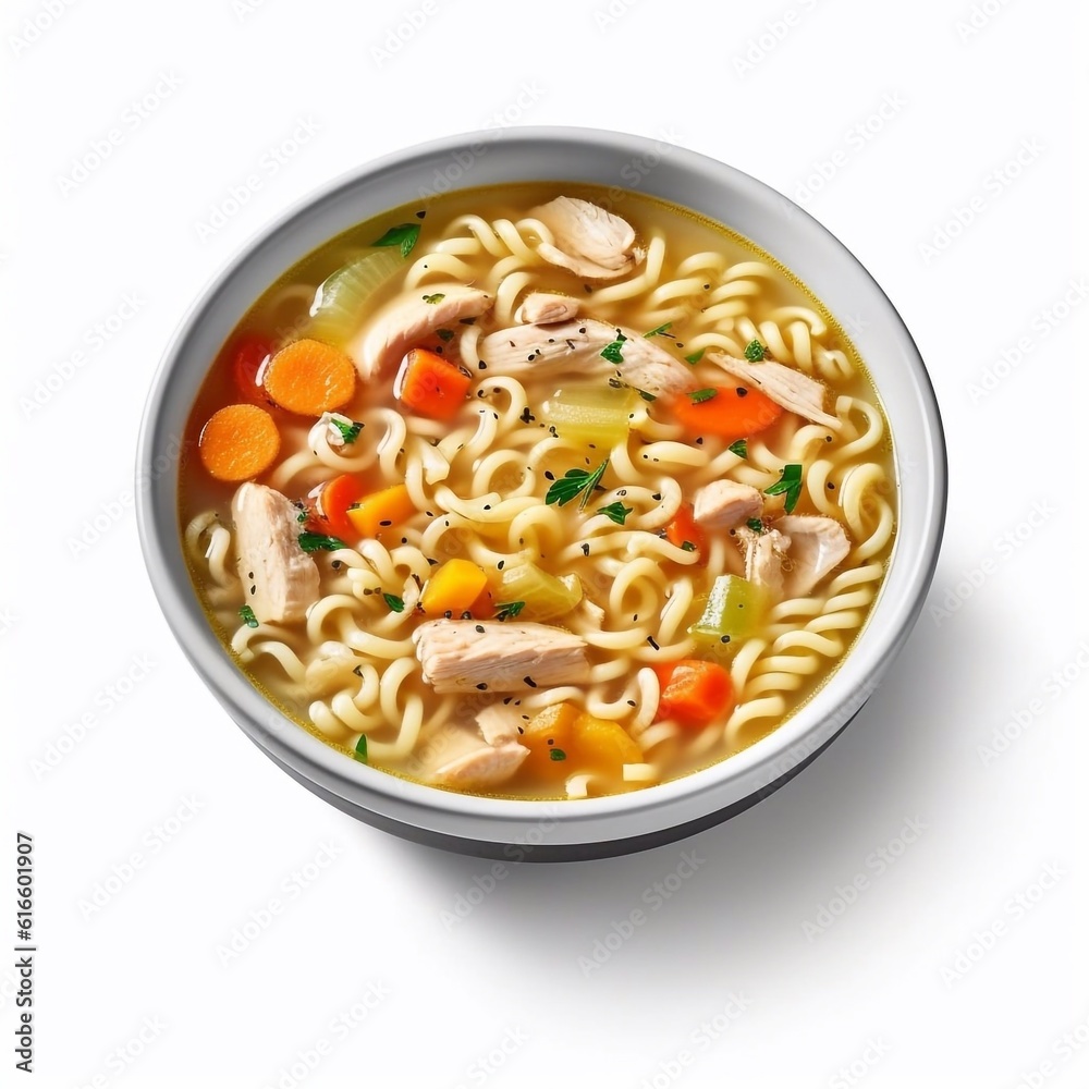 bowl of pasta with sauce isolated on the white background generative AI bowl of pasta with sauce isolated on the white background generative AI