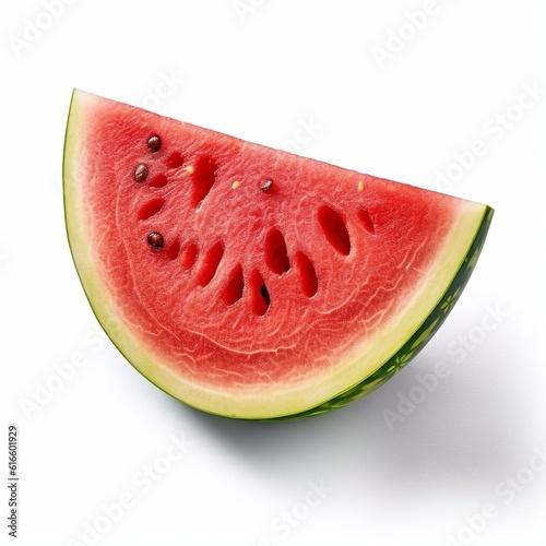 slice of watermelon isolated on the white background generative AI