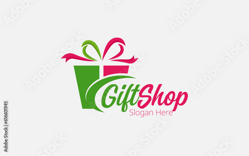 Gift logo design concept for gift corner, gift vector symbol