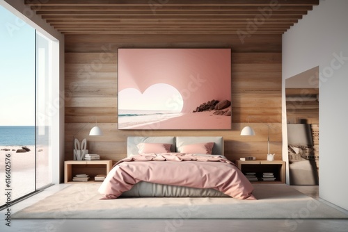 Honeymoon Suite tropicana beach with 180 angle sea view (AI generative)