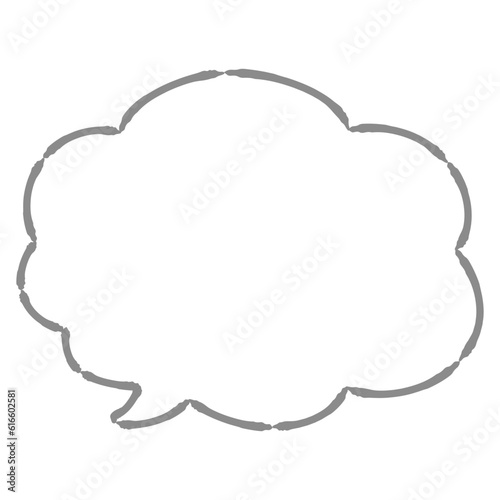 もこもこのかわいい吹き出し（白黒）