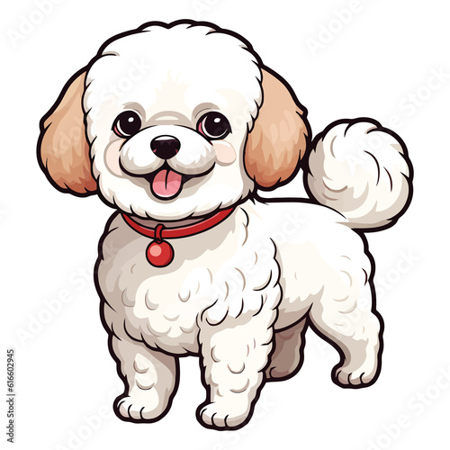 Quirky and Cute: 2D Artwork Showcasing an Irresistible Bichon Frise