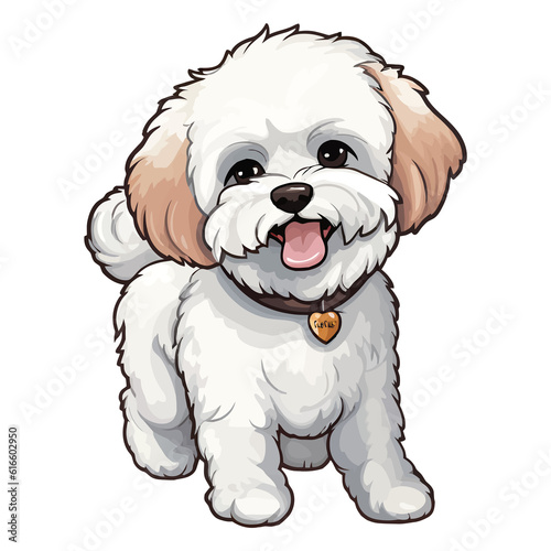 Quirky and Cute: 2D Artwork Showcasing an Irresistible Bichon Frise