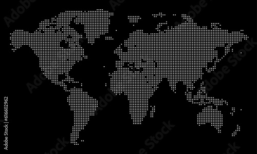 World Map White Dots