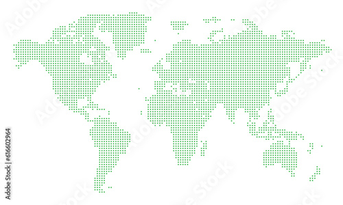 World Map Green Dots