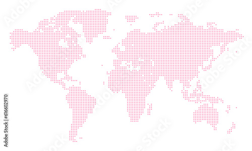 World Map Pink Dots