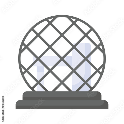 An icon of montreal biosphere in modern style, premium vector