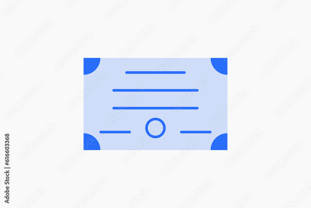 Geometric certification illustration in flat style design. Vector illustration and icon. Geometric certification illustration in flat style design. Vector illustration and icon.