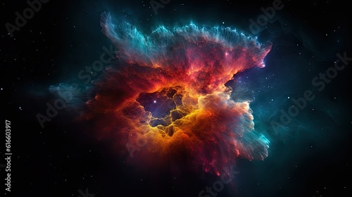 space galaxy cloud nebula. Stary night cosmos. Universe science astronomy. Supernova background generative AI