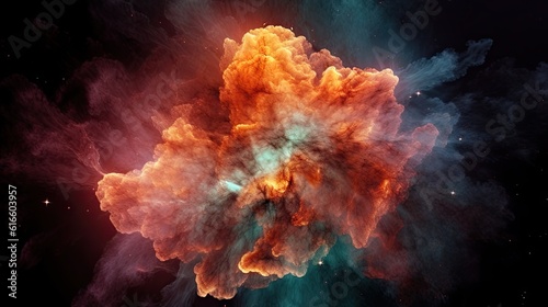space galaxy cloud nebula. Stary night cosmos. Universe science astronomy. Supernova background generative AI