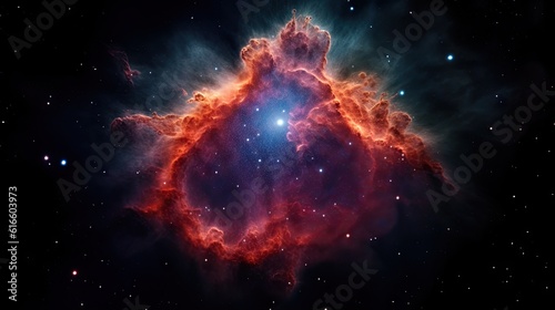 space galaxy cloud nebula. Stary night cosmos. Universe science astronomy. Supernova background generative AI © HongsZa