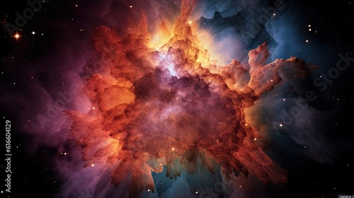space galaxy cloud nebula. Stary night cosmos. Universe science astronomy. Supernova background generative AI