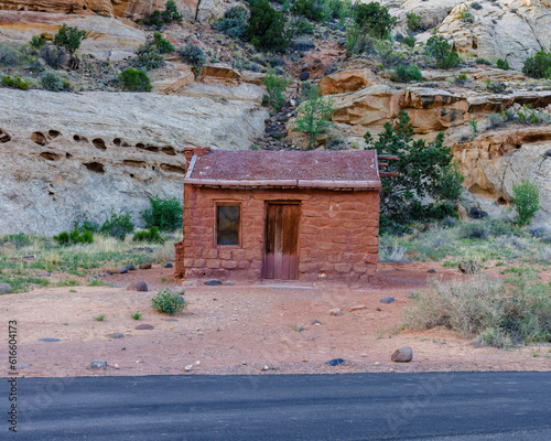 Elijah Cutler Behunin Cabin in Capitol Reef National Park, Wayne County, Utah, United States. 