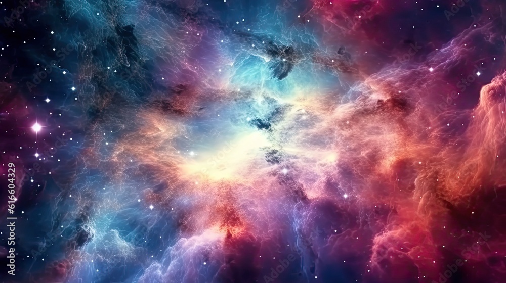 Fototapeta premium space galaxy cloud nebula. Stary night cosmos. Universe science astronomy. Supernova background generative AI