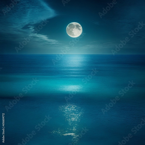full moon over water