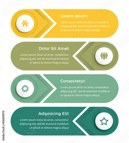 Business infographic design template with four vertical options or steps, process, workflow template, vector eps10 illustration