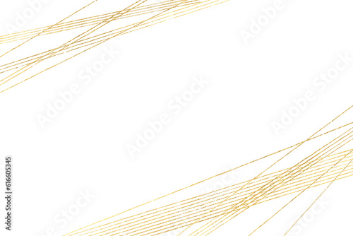 金色の線の重なり、和風　（アブストラクト）背景は透明