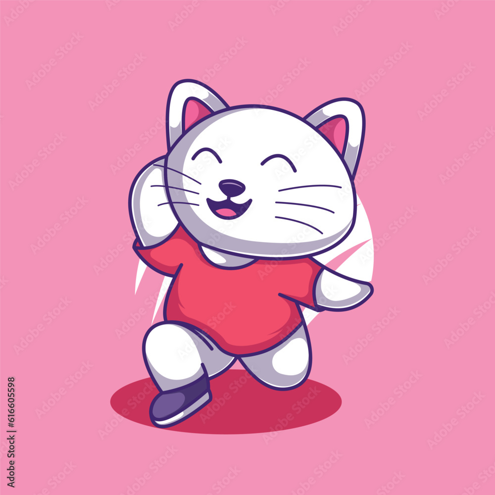 Cute cat cartoon vector illustration
