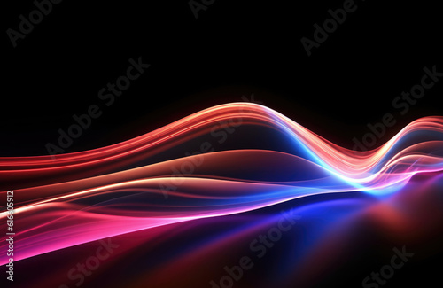 Neon light wave background, 3d Rendering, Abstract Background, Light Background, Color Background