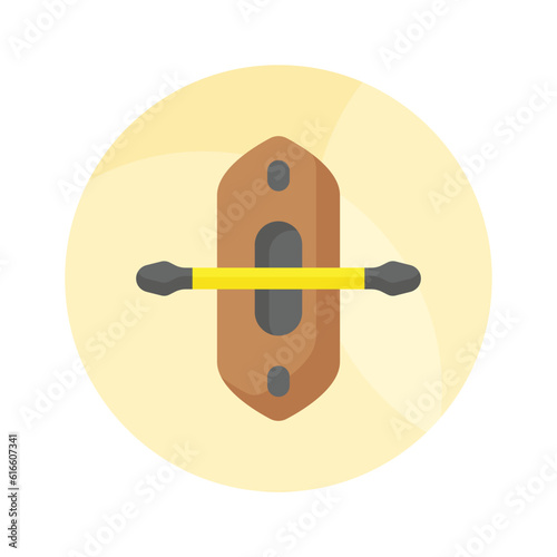 Boat with paddle denoting concept icon of kayak in modern style, ready to use vector