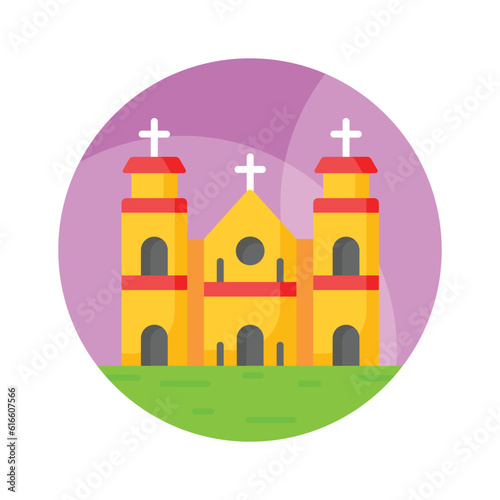 A cathedral building vector design in modern style, easy to use and download