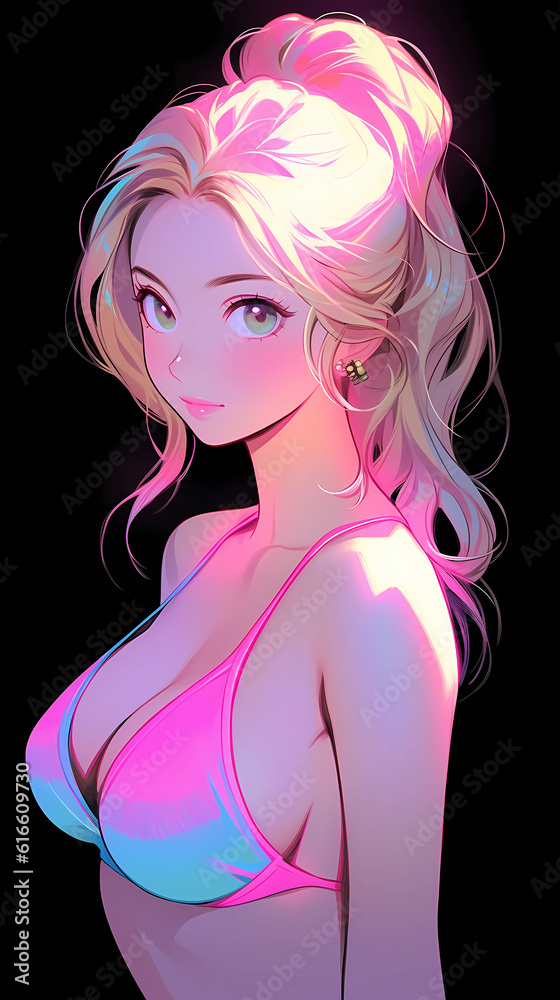 hand drawn cartoon anime cool swimsuit girl illustration in summer hand drawn cartoon anime cool swimsuit girl illustration in summer