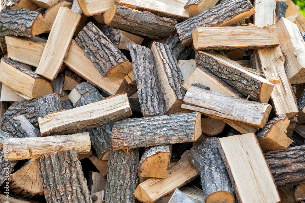 pile of chopped firewood close up pile of chopped firewood close up