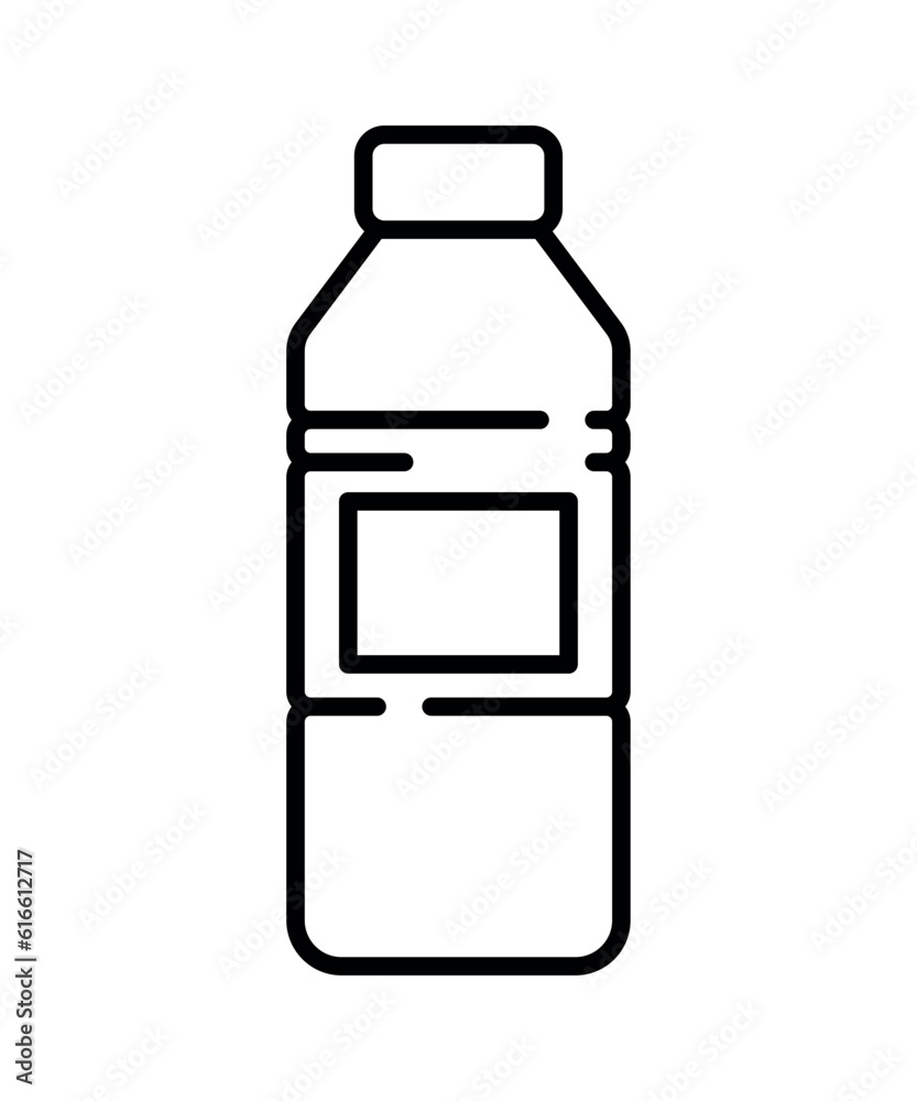 Bottle water plastic line art icon vector illustration Bottle water plastic line art icon vector illustration