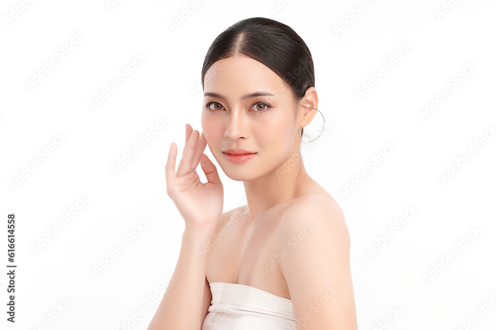 Beautiful young asian woman with clean fresh skin on white background, Face care, Facial treatment, Cosmetology, beauty and spa, Asian women portrait. Beautiful young asian woman with clean fresh skin on white background, Face care, Facial treatment, Cosmetology, beauty and spa, Asian women portrait.