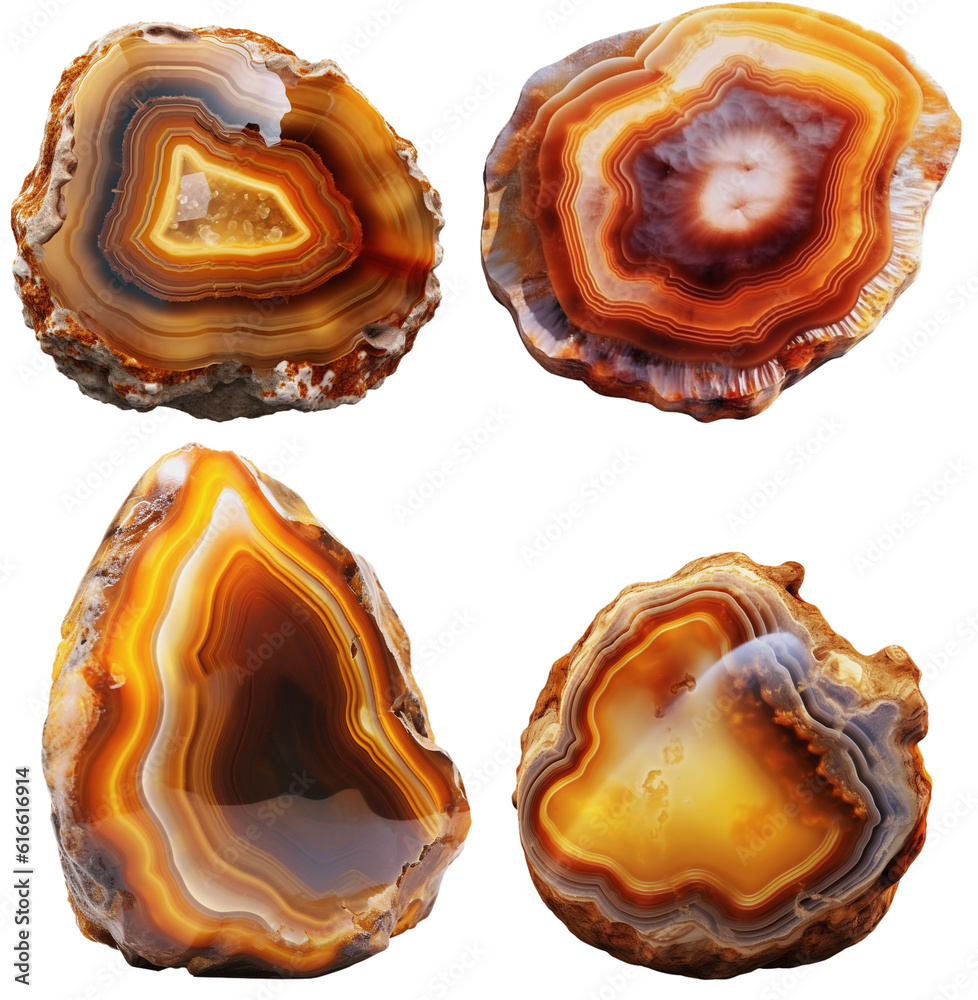 sectioned agate or brown gem on a transparent background, Generative AI sectioned agate or brown gem on a transparent background, Generative AI