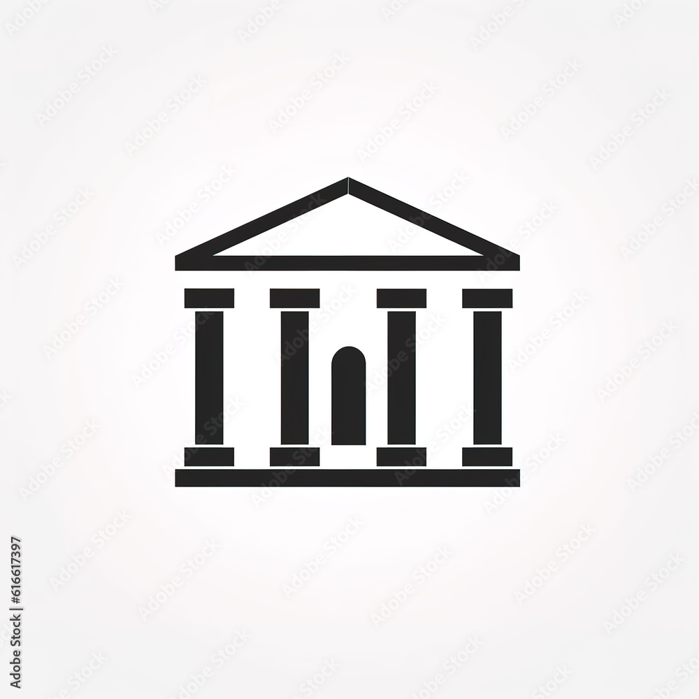 bank icon illustration in black on a white background bank icon illustration in black on a white background