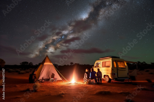  camping in the night generative AI