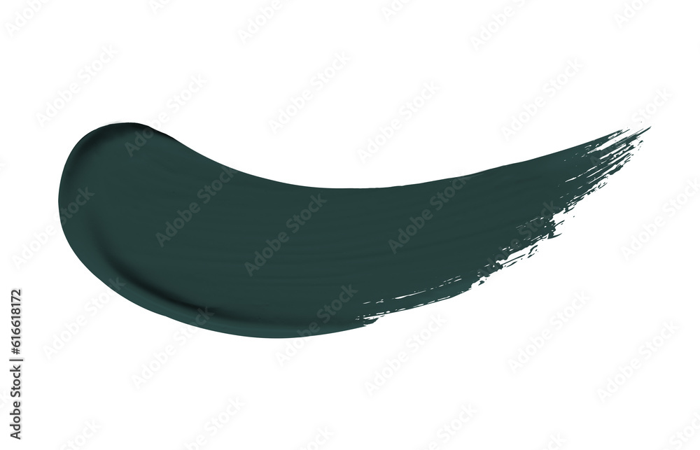 Matte Dark Green liquid Lipstick smear smudge isolated on white background. matte dark green color brush stroke close up. Makeup cream texture background Matte Dark Green liquid Lipstick smear smudge isolated on white background. matte dark green color brush stroke close up. Makeup cream texture background