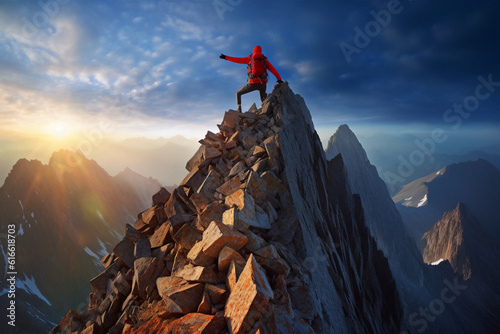 person on the top of the mountain generative AI